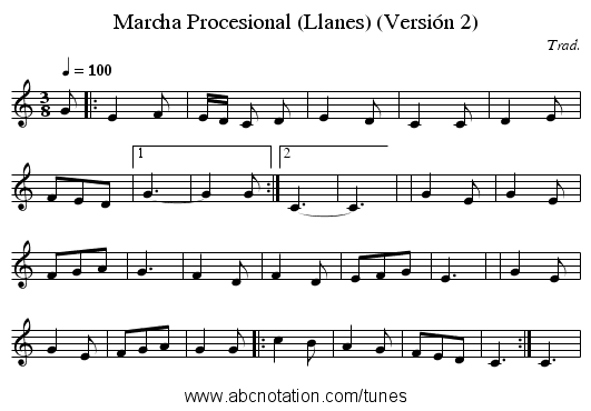 Marcha Procesional (Llanes) (Versión 2) - staff notation