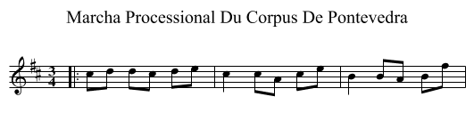 Marcha Processional Du Corpus De Pontevedra - staff notation