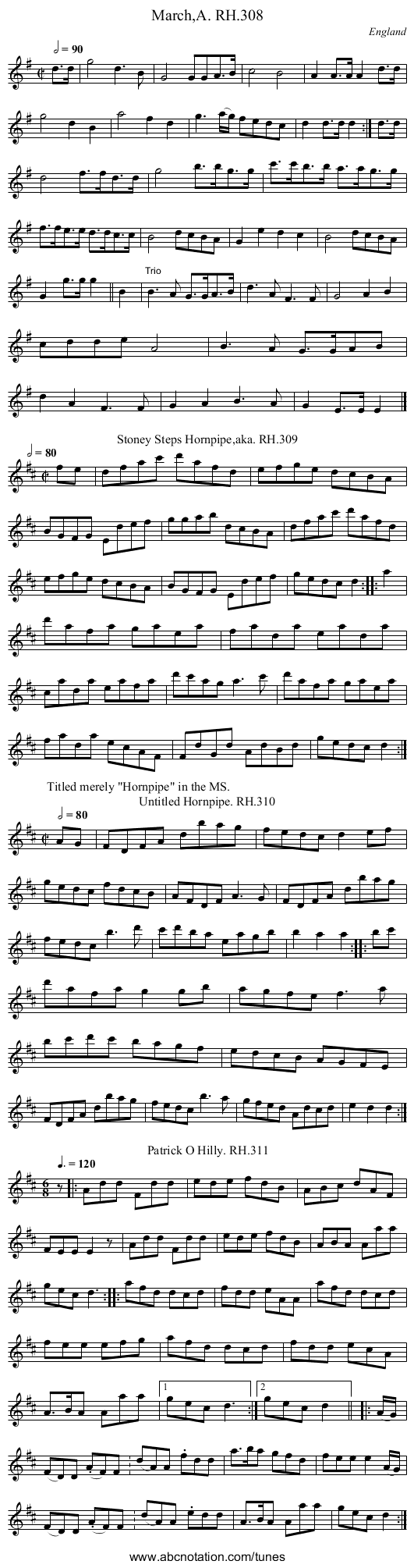 March,A. RH.308 - staff notation