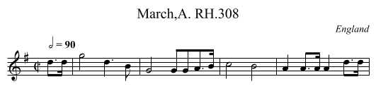 March,A. RH.308 - staff notation