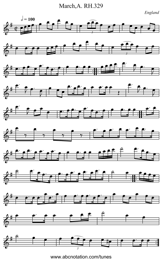 March,A. RH.329 - staff notation