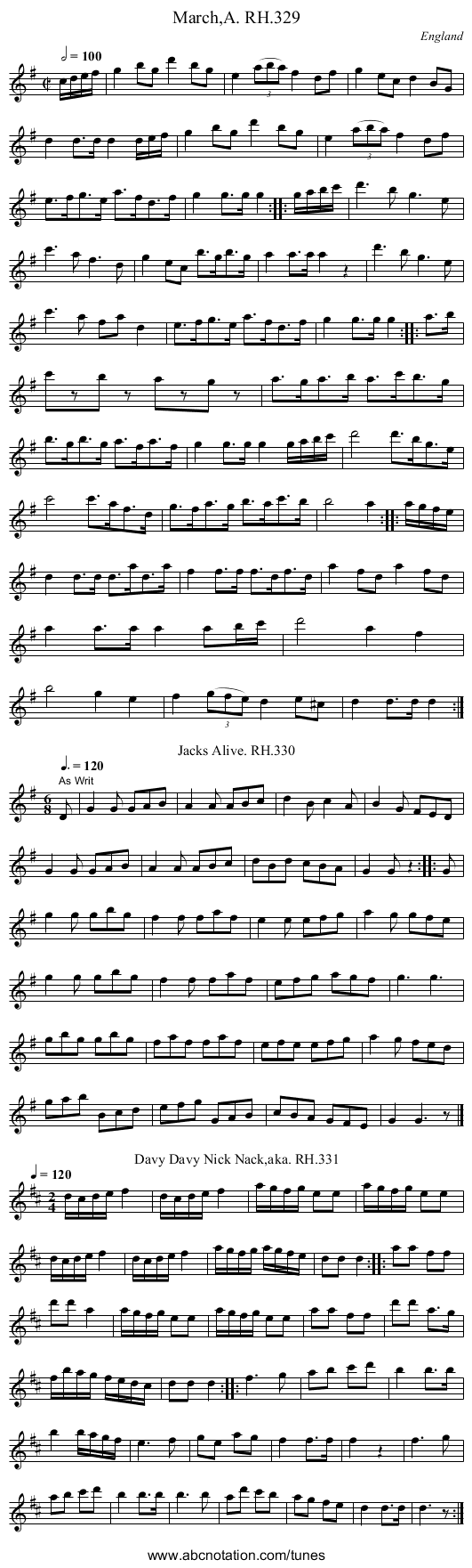 March,A. RH.329 - staff notation