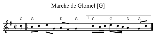 Marche de Glomel [G] - staff notation