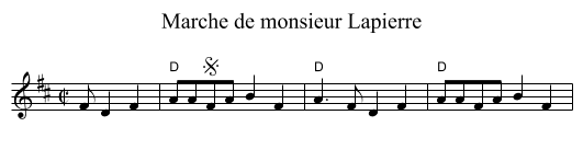 Marche de monsieur Lapierre - staff notation