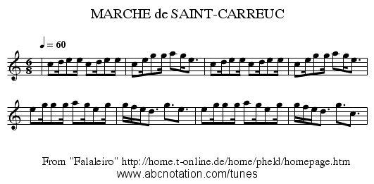 MARCHE de SAINT-CARREUC - staff notation