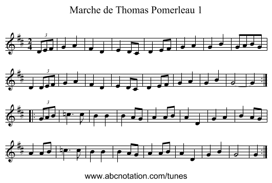 Marche de Thomas Pomerleau 1 - staff notation