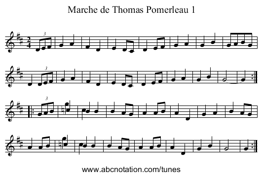 Marche de Thomas Pomerleau 1 - staff notation