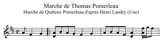 Marche de Thomas Pomerleau - staff notation