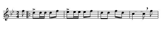 Marche de Toine - staff notation