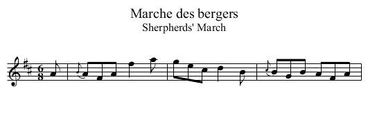 Marche des bergers - staff notation