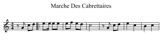 Marche Des Cabrettaires - staff notation
