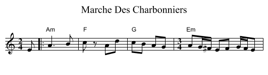 Marche Des Charbonniers - staff notation