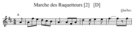 Marche des Raquetteurs [2]   [D] - staff notation