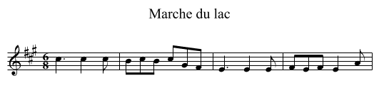 Marche du lac - staff notation