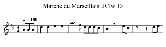 Marche du Marseillais. JClw.13 - staff notation