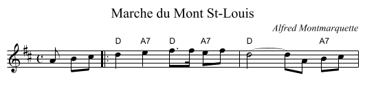 Marche du Mont St-Louis - staff notation