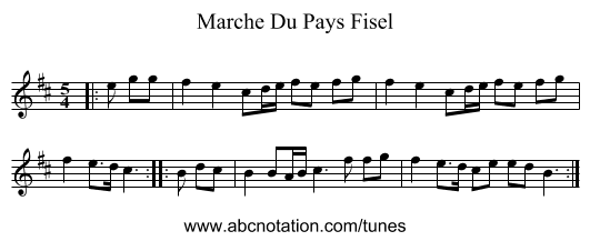 Marche Du Pays Fisel - staff notation