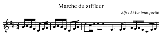 Marche du siffleur - staff notation