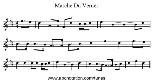 Marche Du Verner - staff notation