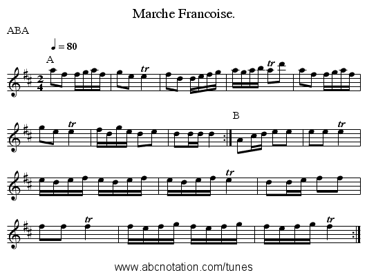 Marche Francoise. - staff notation