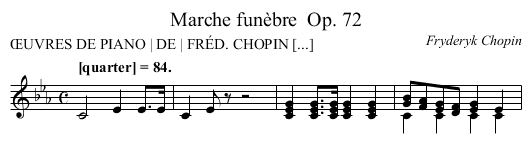 Marche funèbre	 Op. 72 - staff notation
