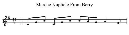 Marche Nuptiale From Berry - staff notation