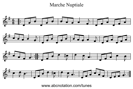 Marche Nuptiale - staff notation