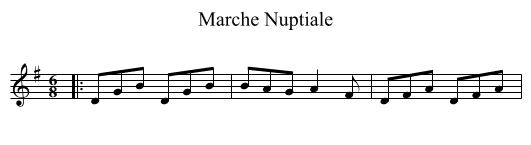 Marche Nuptiale - staff notation