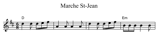 Marche St-Jean - staff notation