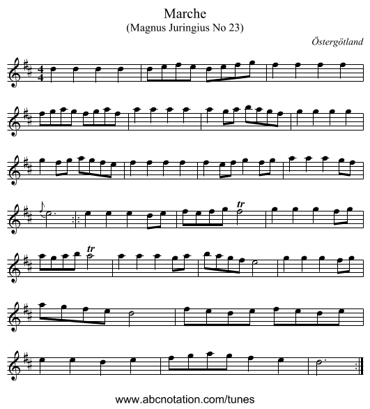 Marche - staff notation
