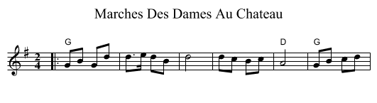 Marches Des Dames Au Chateau - staff notation