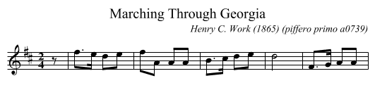 Marching Through Georgia - staff notation