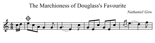 Marchioness of Douglass's Favourite, The - staff notation