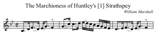 Marchioness of Huntley's [1] Strathspey, The - staff notation