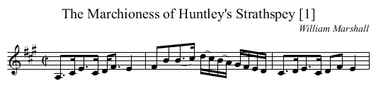 Marchioness of Huntley's Strathspey [1], The - staff notation