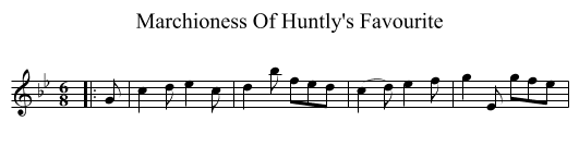 Marchioness Of Huntly's Favourite - staff notation