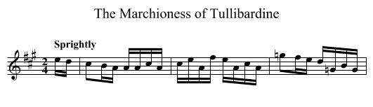 Marchioness of Tullibardine, The - staff notation