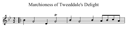 Marchioness of Tweeddale's Delight - staff notation