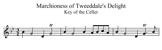 Marchioness of Tweeddale's Delight - staff notation