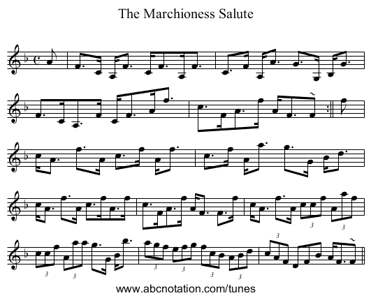 Marchioness Salute, The - staff notation