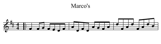 Marco's - staff notation