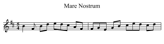 Mare Nostrum - staff notation