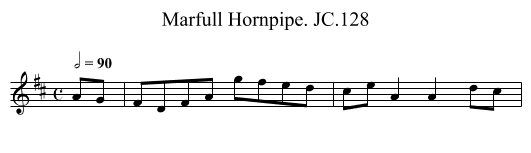 Marfull Hornpipe. JC.128 - staff notation