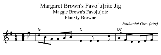 Margaret Brown's Favo[u]rite Jig - staff notation