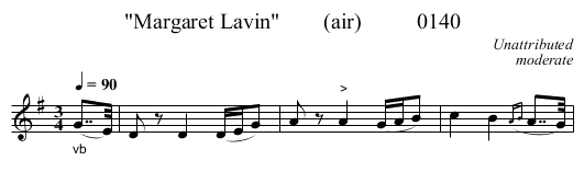 Margaret Lavin        (air)          0140 - staff notation