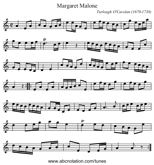 Margaret Malone - staff notation