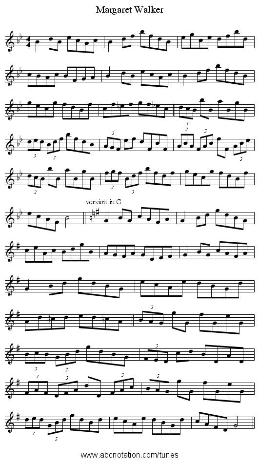 Margaret Walker - staff notation