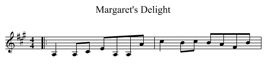 Margaret's Delight - staff notation