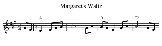 Margaret's Waltz - staff notation