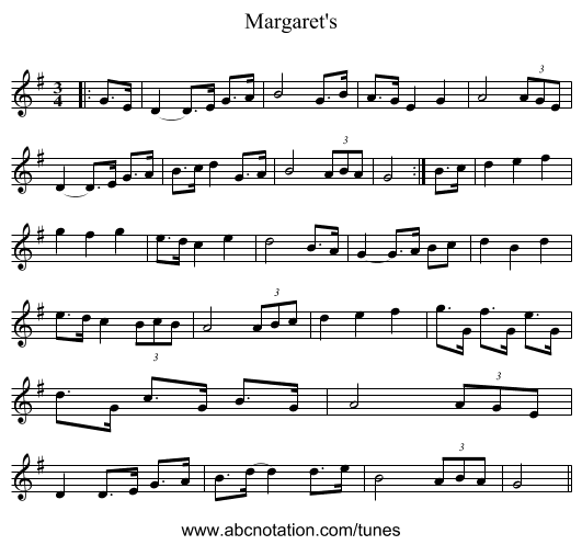 Margaret's - staff notation